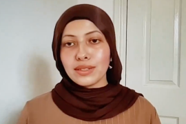 Dana Abuqamar, a 19-year-old Palestinian law student, says her visa has been revoked [Screengrab/Al Jazeera]